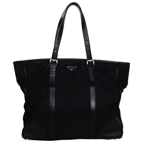 prada totes black|prada nylon tote sale.